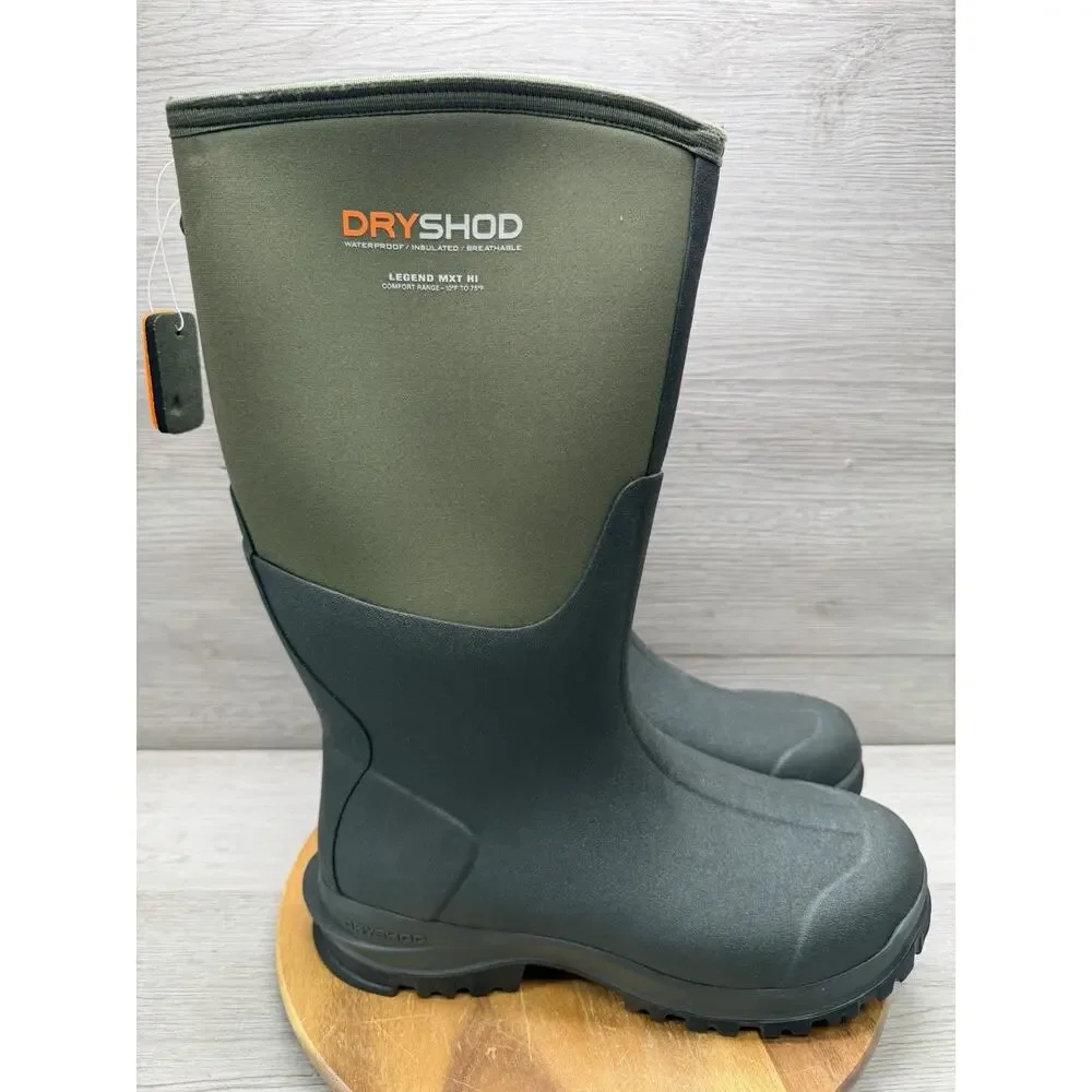 Dryshod Legend Mxt Round Toe Pull On Rain Mens Green Casual Boots Size 11-11.5